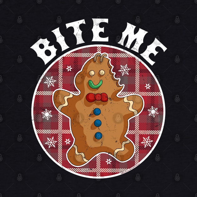 Bite Me Gingerbread Man Christmas Cookie Xmas by OrangeMonkeyArt